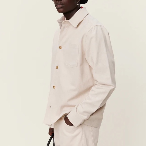 Les Deux Cream Twill Overshirt in Medium - Picture 7 of 7